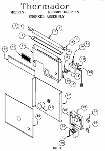 Snorket Assembly Diagram and Parts List for RED30VQRS 9708 & UP Thermador Range