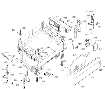 Base Assy Diagram and Parts List for SHX4ATF5UC 21 Bosch Dishwasher