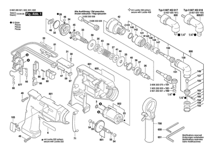 Section 1 Diagram and Parts List for 0602490633  Bosch Screwdriver