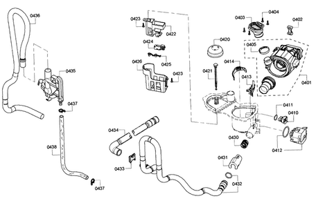 Pump Diagram and Parts List for SHE3ARF6UC 07 Bosch Dishwasher