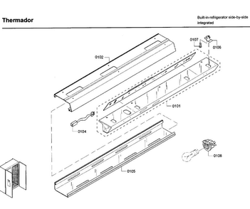 Light Panel Diagram and Parts List for T42BD820NS 02 Thermador Refrigerator