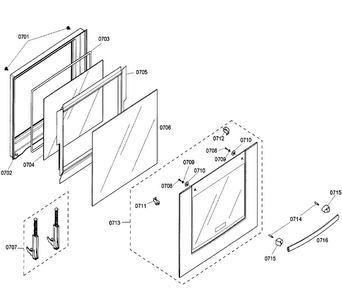 Door Lower Diagram and Parts List for HBN5660UC 02 Bosch Wall Oven