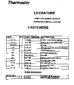 Fasteners Diagram and Parts List for SGCS304RS  Thermador Cooktop