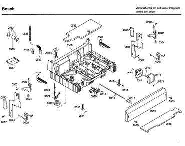 Base Diagram and Parts List for SHX46L15UC 48 Bosch Dishwasher