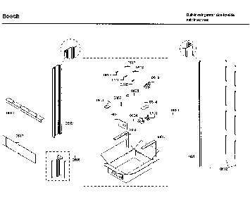 Mountong Diagram and Parts List for B30IR800SP 02 Bosch Refrigerator