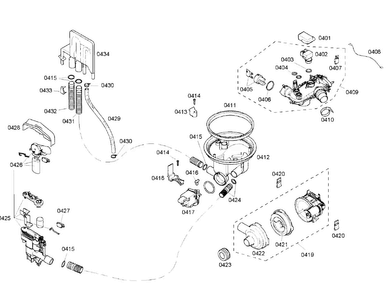 Pump Diagram and Parts List for SHX57C05UC 38 Bosch Dishwasher