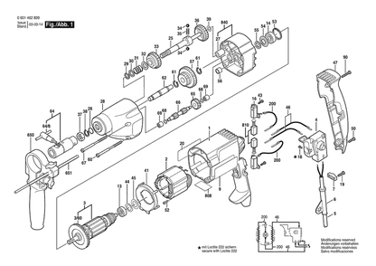 Section 1 Diagram and Parts List for GGW10E 0601462839 Bosch Table Saw Accessories