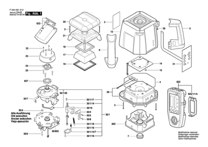 Diagram Diagram and Parts List for RL25H F 034 K61 012 Bosch Laser Level