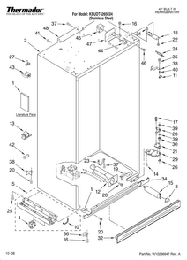 Cabinet Parts Diagram and Parts List for KBUDT4265E 04 Thermador Refrigerator