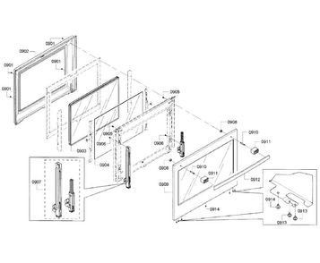 Door Diagram and Parts List for HGIP054UC 02 Bosch Range