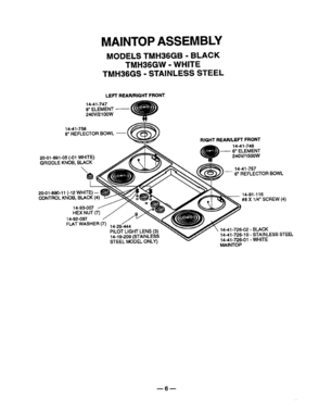 06 - MAINTOP ASSY - TMH36 Diagram and Parts List for TMH30S  Bosch Range