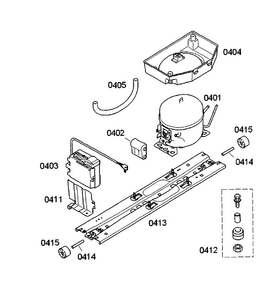 Compressor Diagram and Parts List for B11CB50SSS 01 Bosch Refrigerator