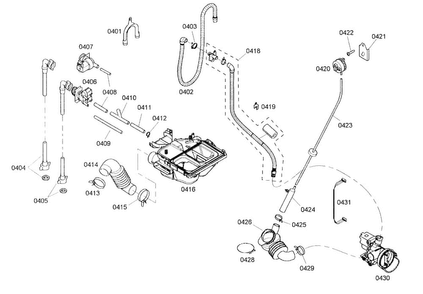 Dispenser Assy/pump Assy Diagram and Parts List for WFMC2201UC 13 Bosch Washer