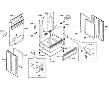 Cabinet Assy Diagram and Parts List for HGS7282UC 05 Bosch Range