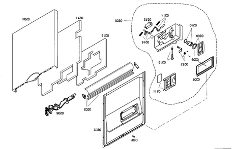 Door Assy Diagram and Parts List for SHE45C05UC 40 Bosch Dishwasher