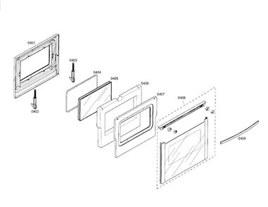Door Diagram and Parts List for HGS5062UC 01 Bosch Range