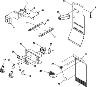 Lights And Ice Maker Diagram and Parts List for RS4953000W0  Gaggenau Refrigerator