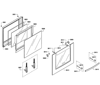 Door Assy Diagram and Parts List for HBL5750UC 04 Bosch Microwave