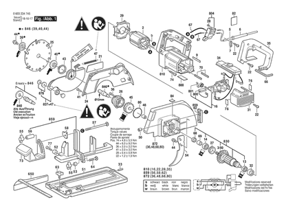 Section 1 Diagram and Parts List for PKS66CE 0603234745 Bosch Circular Saw