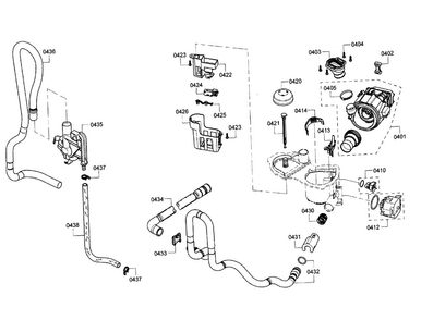 Valve/pipe Assy Diagram and Parts List for SHX3AR76UC 14 Bosch Dishwasher