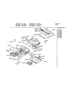 Cavity Diagram and Parts List for HBL745AUC 01 Bosch Wall Oven