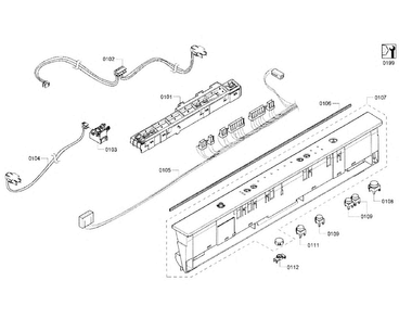 Control Panel Diagram and Parts List for SHX6AP05UC 05 Bosch Dishwasher