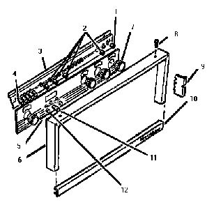 Front Control Panel Diagram and Parts List for CMT227  Thermador Microwave