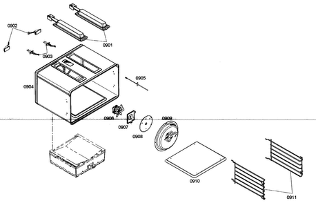 Right Oven 1 Diagram and Parts List for PRG486EDG04  Thermador Range