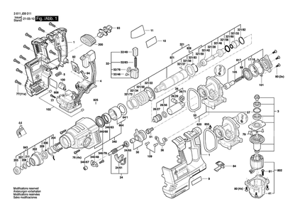 Part Location Diagram of 160111C0RR Bosch Tool MANUFACTURER'S NAMEPLATE