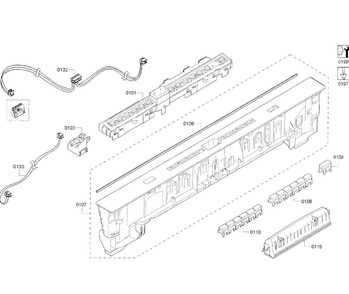 Control Panel Diagram and Parts List for SHP65T56UC 01 Bosch Dishwasher