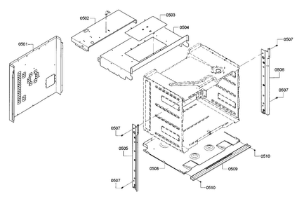 Cabinet Diagram and Parts List for HBL5351UC 01 Bosch Wall Oven