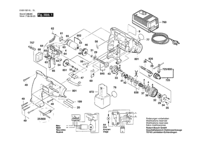 Section 1 Diagram and Parts List for 0601921927  Bosch Screwdriver