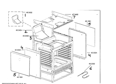 Range Frame Asy Diagram and Parts List for HGS255UC 01 Bosch Range