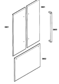 Door Outer Diagram and Parts List for T36BT71FS 08 Thermador Refrigerator