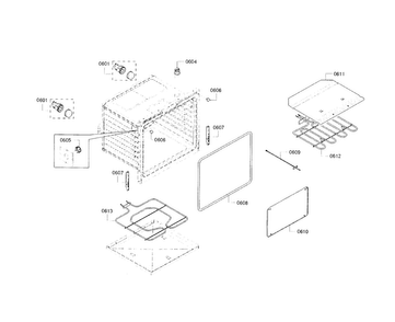 Cavity-lower Diagram and Parts List for HBN8651UC 01 Bosch Wall Oven