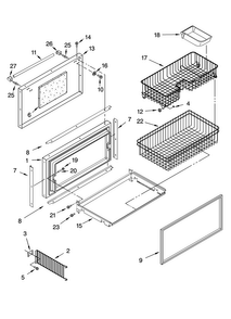 Freezer Door And Basket Parts Diagram and Parts List for KBULT3661A02  Thermador Refrigerator