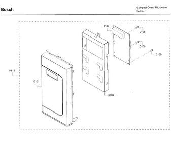 Control Panel Diagram and Parts List for HMV3053U 01 Bosch Microwave