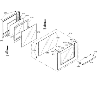Door Assy Diagram and Parts List for HBL5650UC 01 Bosch Wall Oven