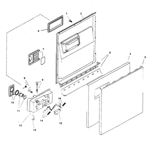 Door Assy Diagram and Parts List for SHU5307UC 12 Bosch Dishwasher