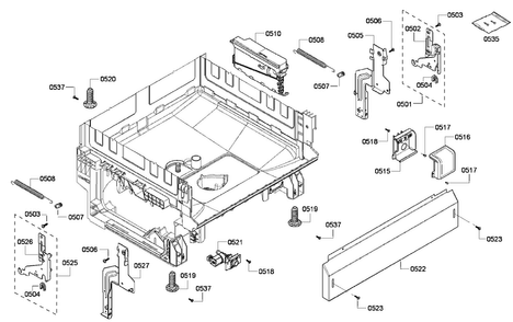 Baskets Diagram and Parts List for SHE4AM16UC 02 Bosch Dishwasher