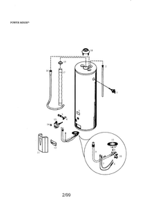 Power Miser 65 Gallon High Altitude Diagram and Parts List for 153337613  Kenmore Water Heater