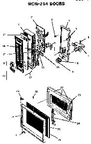 Doors Diagram and Parts List for MTR-36  Thermador Microwave