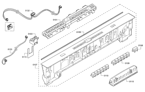 Control Panel Diagram and Parts List for SHP53T55UC 07 Bosch Dishwasher