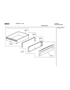 Warming Drawer Diagram and Parts List for HES242U 01 Bosch Range