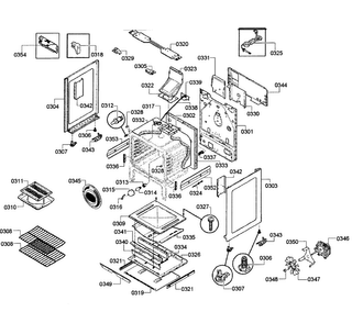 Cabinet Assy Diagram and Parts List for HGS5053UC 12 Bosch Range