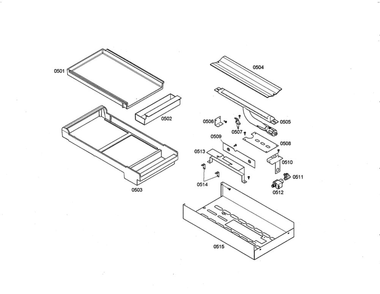 Griddle Plate/Heat Shield Box Diagram and Parts List for PDR364GDZS 02 Thermador Range