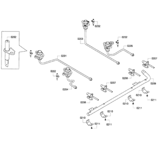 Manifold Diagram and Parts List for HGS7282UC 01 Bosch Range