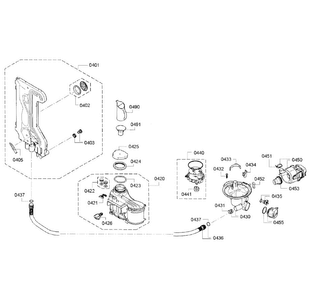 Pump Section Diagram and Parts List for SPE68U55UC 32 Bosch Dishwasher