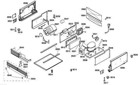 Compressor Diagram and Parts List for T24BR70FSE  Thermador Refrigerator