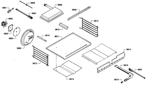 Oven Assy Diagram and Parts List for PRG366GH 01 Thermador Range